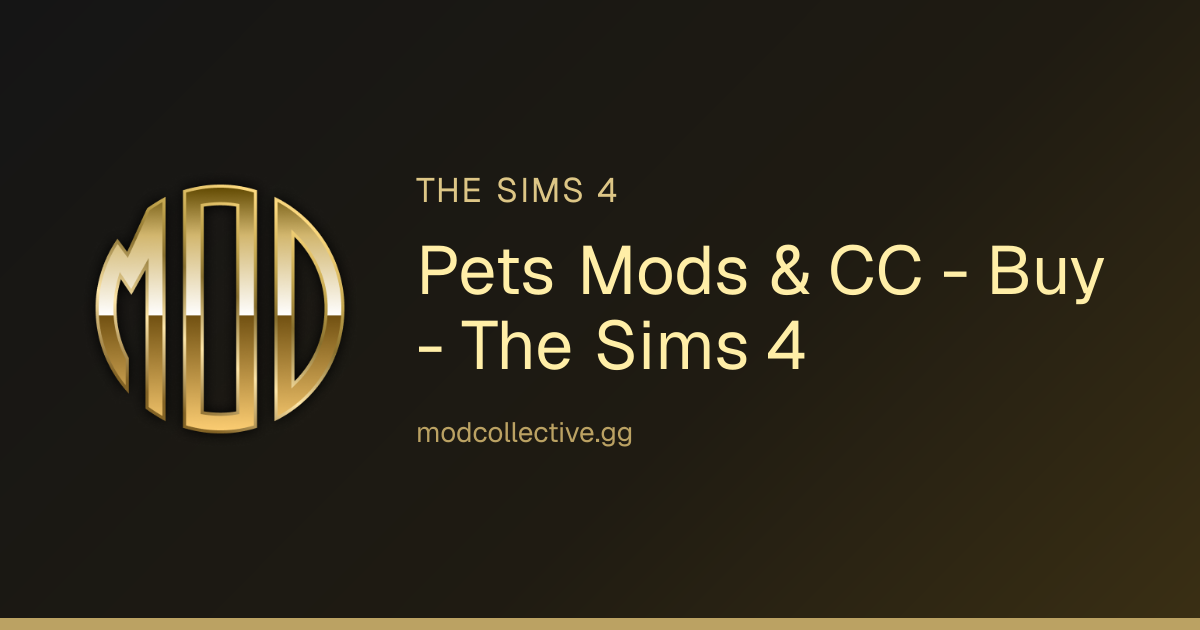 Pets Mods & CC - Buy - The Sims 4 | Mod Collective
